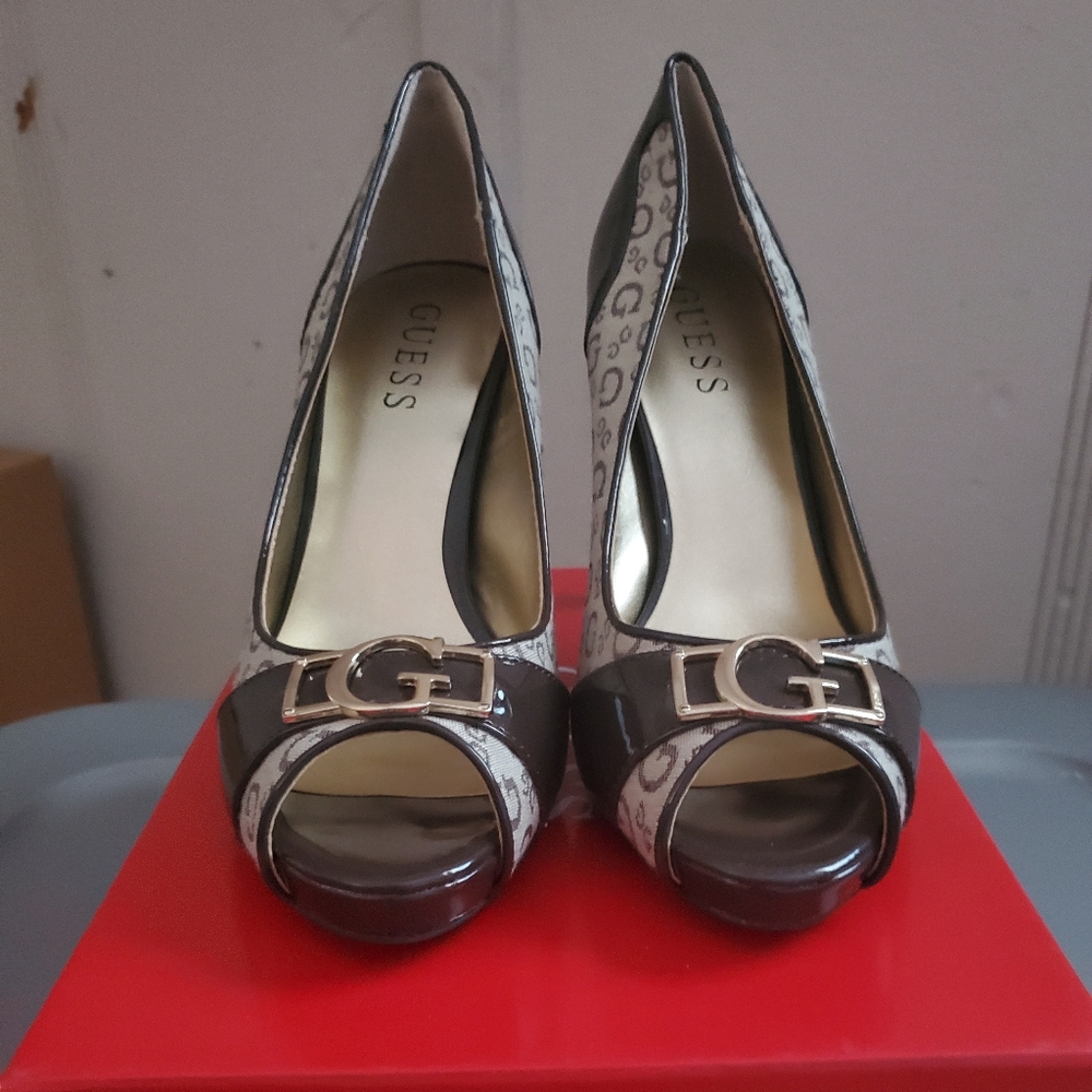 Guess peep toe high heels